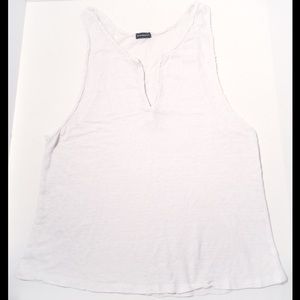 Brandy Melville White Sleeveless Distressed Tank